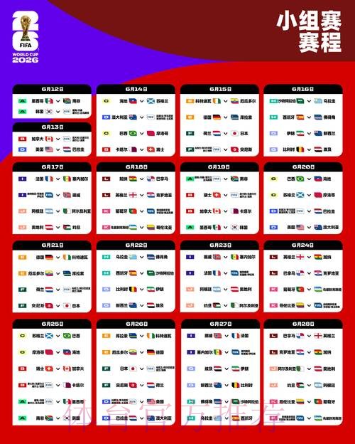 2026世界杯小组赛赛程今日高清直播实时查看